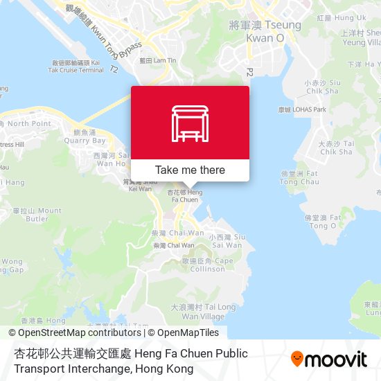 杏花邨公共運輸交匯處 Heng Fa Chuen Public Transport Interchange map