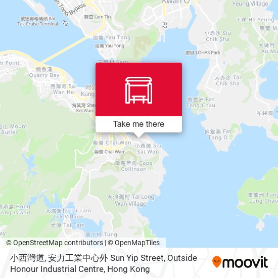 小西灣道, 安力工業中心外 Sun Yip Street, Outside Honour Industrial Centre map