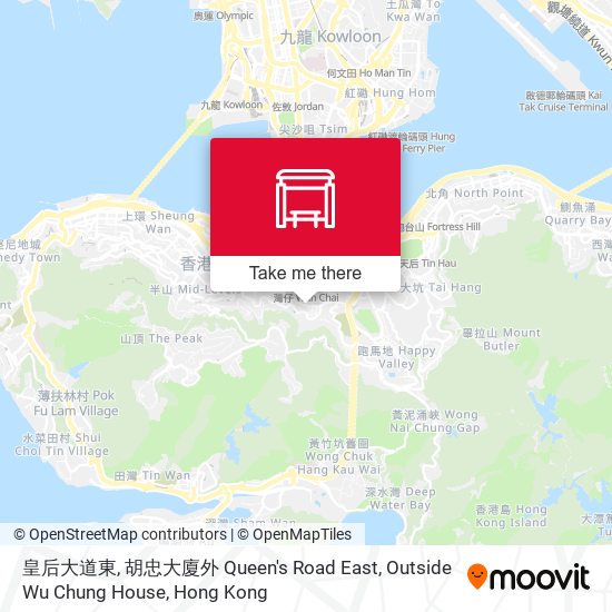 皇后大道東, 胡忠大廈外 Queen's Road East, Outside Wu Chung House map