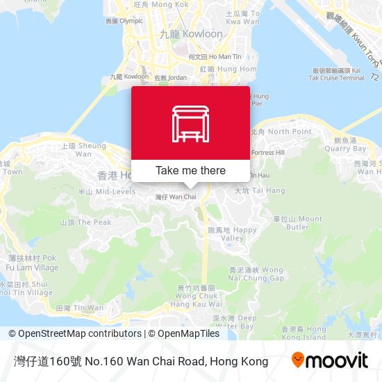 灣仔道160號 No.160 Wan Chai Road map