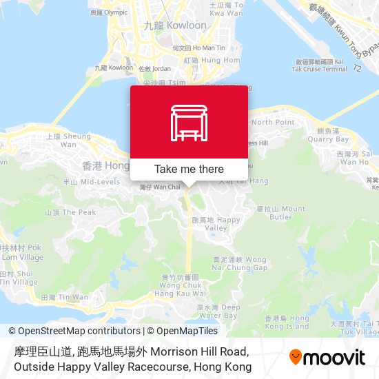 摩理臣山道, 跑馬地馬場外 Morrison Hill Road, Outside Happy Valley Racecourse地圖