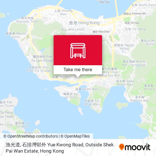 漁光道, 石排灣邨外 Yue Kwong Road, Outside Shek Pai Wan Estate map