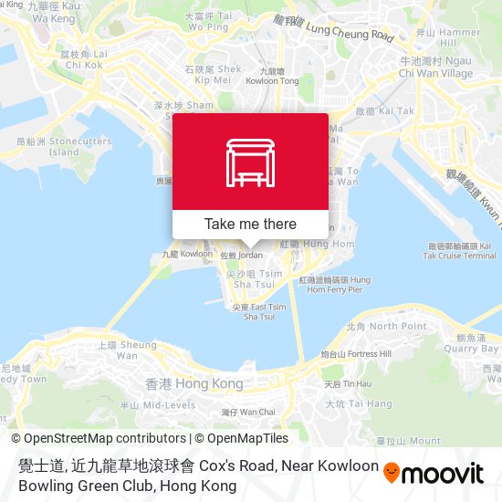 覺士道, 近九龍草地滾球會 Cox's Road, Near Kowloon Bowling Green Club map