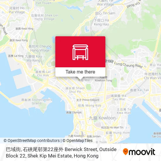 巴域街, 石硤尾邨第22座外 Berwick Street, Outside Block 22, Shek Kip Mei Estate map