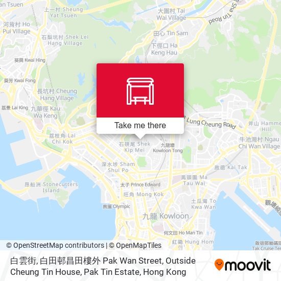 白雲街, 白田邨昌田樓外 Pak Wan Street, Outside Cheung Tin House, Pak Tin Estate map