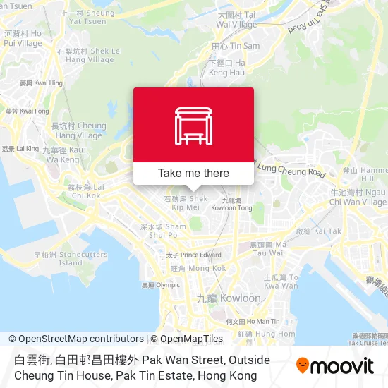 白雲街, 白田邨昌田樓外 Pak Wan Street, Outside Cheung Tin House, Pak Tin Estate map