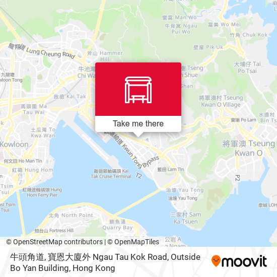 牛頭角道, 寶恩大廈外 Ngau Tau Kok Road, Outside Bo Yan Building map
