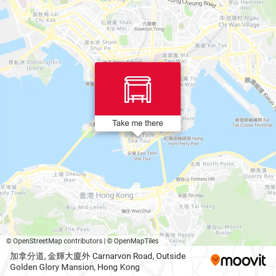 加拿分道, 金輝大廈外 Carnarvon Road, Outside Golden Glory Mansion地圖