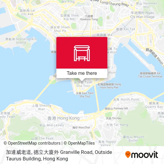 加連威老道, 德立大廈外 Granville Road, Outside Taurus Building map