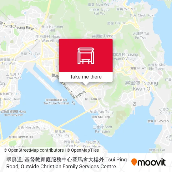 翠屏道, 基督教家庭服務中心賽馬會大樓外 Tsui Ping Road, Outside Christian Family Services Centre Jockey Club Building地圖