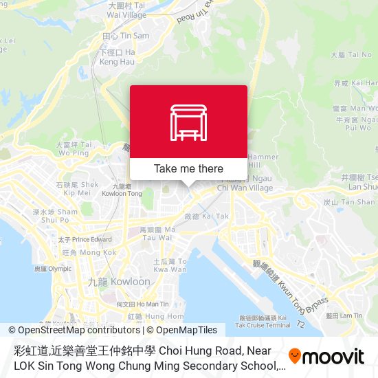 彩虹道,近樂善堂王仲銘中學 Choi Hung Road, Near LOK Sin Tong Wong Chung Ming Secondary School map
