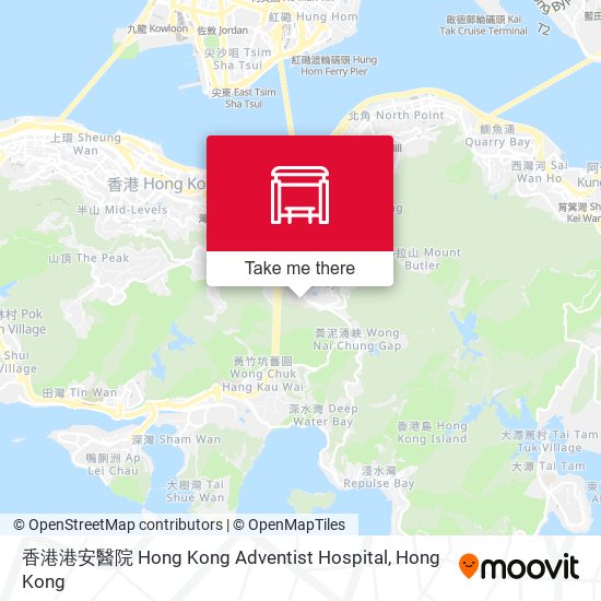 香港港安醫院 Hong Kong Adventist Hospital map