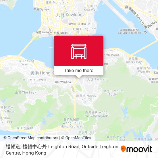 禮頓道, 禮頓中心外 Leighton Road, Outside Leighton Centre map