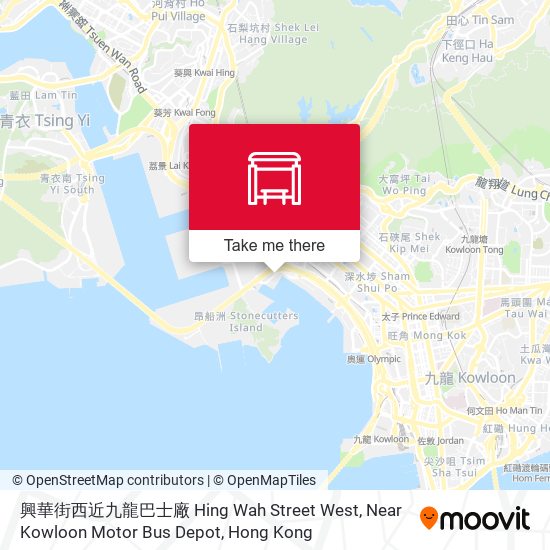 興華街西近九龍巴士廠 Hing Wah Street West, Near Kowloon Motor Bus Depot map