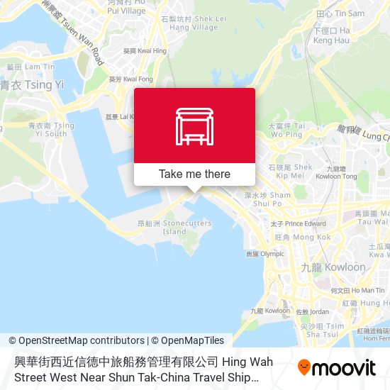 興華街西近信德中旅船務管理有限公司 Hing Wah Street West Near Shun Tak-China Travel Ship Management Limited map