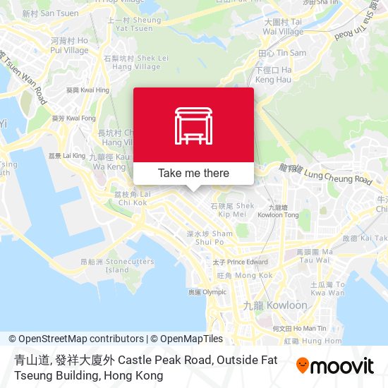 青山道, 發祥大廈外 Castle Peak Road, Outside Fat Tseung Building map