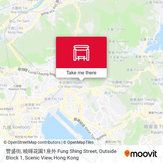 豐盛街, 曉暉花園1座外 Fung Shing Street, Outside Block 1, Scenic View map