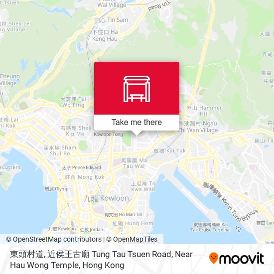 東頭村道, 近侯王古廟	 Tung Tau Tsuen Road, Near Hau Wong Temple map