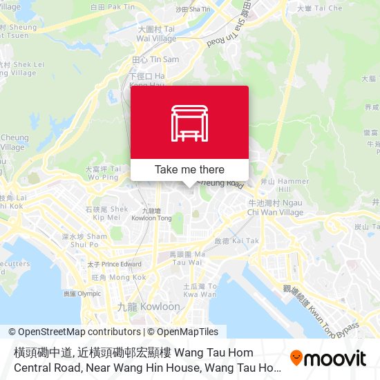 橫頭磡中道, 近橫頭磡邨宏顯樓 Wang Tau Hom Central Road, Near Wang Hin House, Wang Tau Hom Estate map