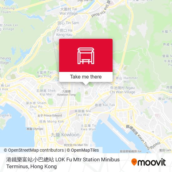 港鐵樂富站小巴總站 LOK Fu Mtr Station Minibus Terminus map