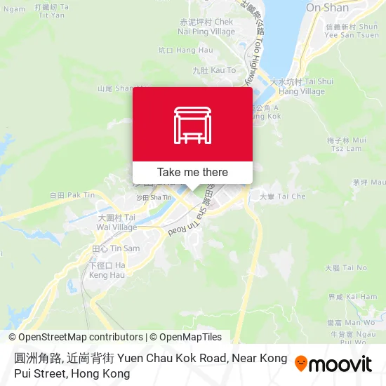 圓洲角路, 近崗背街 Yuen Chau Kok Road, Near Kong Pui Street地圖