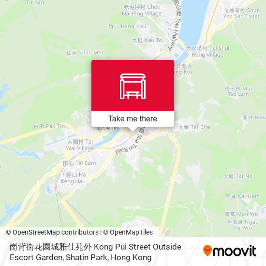崗背街花園城雅仕苑外 Kong Pui Street Outside Escort Garden, Shatin Park map