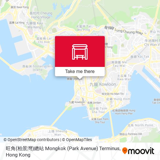 旺角(柏景灣)總站 Mongkok (Park Avenue) Terminus map