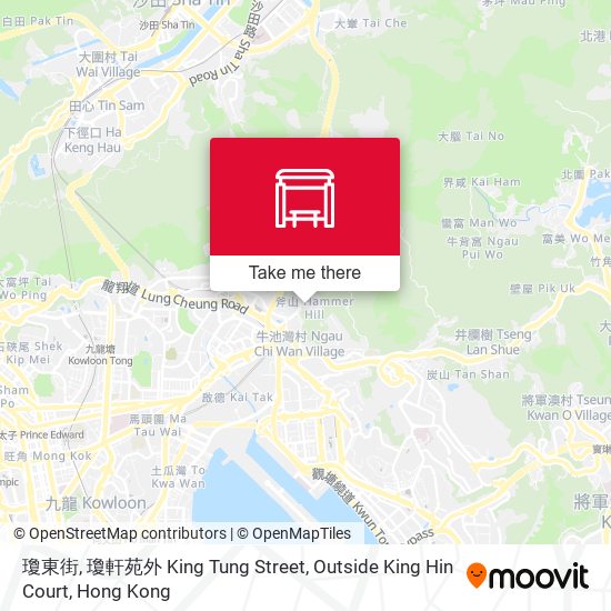 瓊東街, 瓊軒苑外 King Tung Street, Outside King Hin Court map