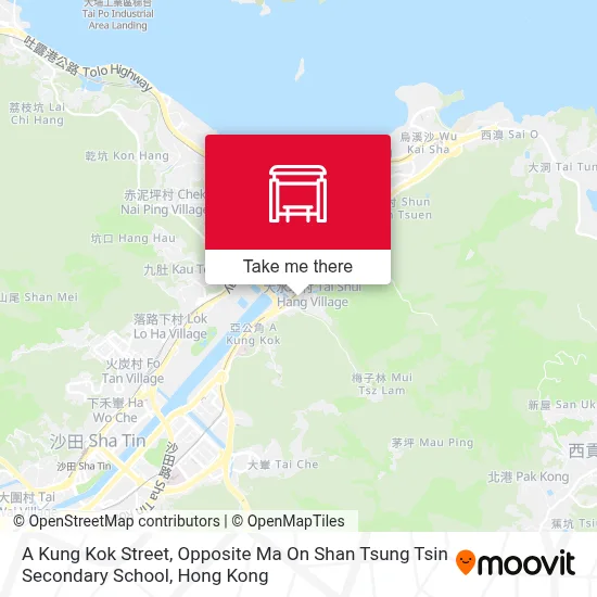 A Kung Kok Street, Opposite Ma On Shan Tsung Tsin Secondary School map