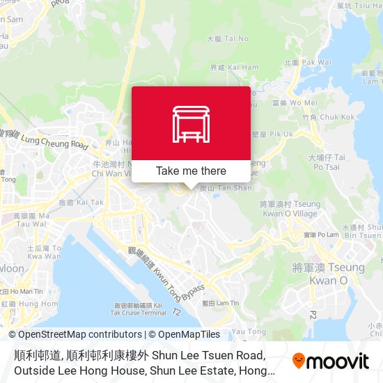 順利邨道, 順利邨利康樓外 Shun Lee Tsuen Road, Outside Lee Hong House, Shun Lee Estate map