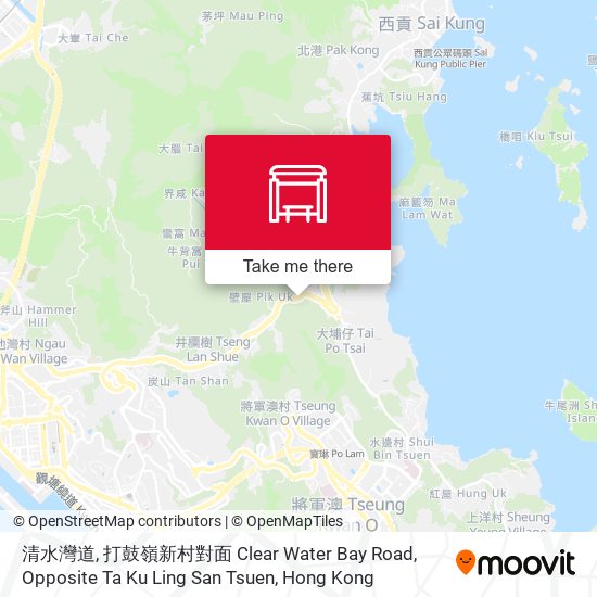 清水灣道, 打鼓嶺新村對面 Clear Water Bay Road, Opposite Ta Ku Ling San Tsuen map