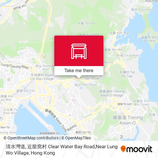 清水灣道, 近龍窩村  Clear Water Bay Road,Near Lung Wo Village map