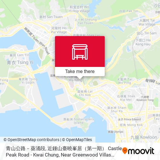 青山公路－葵涌段, 近鍾山臺曉峯居（第一期） Castle Peak Road - Kwai Chung, Near Greenwood Villas (Phase 1), Chung Shan Terrace map