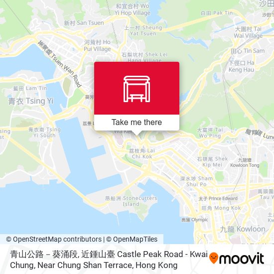 青山公路－葵涌段, 近鍾山臺 Castle Peak Road - Kwai Chung, Near Chung Shan Terrace map