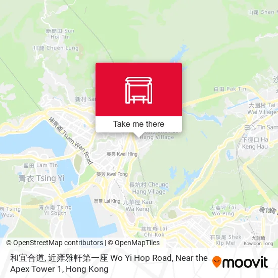 和宜合道, 近雍雅軒第一座 Wo Yi Hop Road, Near the Apex Tower 1 map