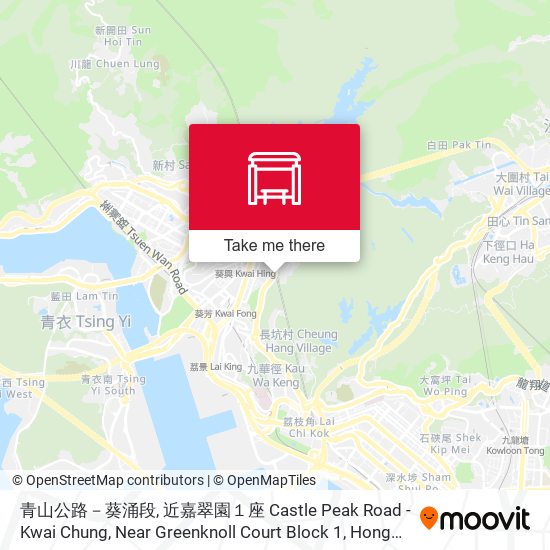 青山公路－葵涌段, 近嘉翠園１座 Castle Peak Road - Kwai Chung, Near Greenknoll Court Block 1 map