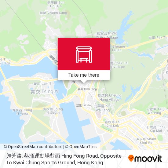 興芳路, 葵涌運動場對面 Hing Fong Road, Opposite To Kwai Chung Sports Ground map