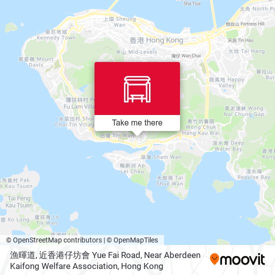 漁暉道, 近香港仔坊會 Yue Fai Road, Near Aberdeen Kaifong Welfare Association map