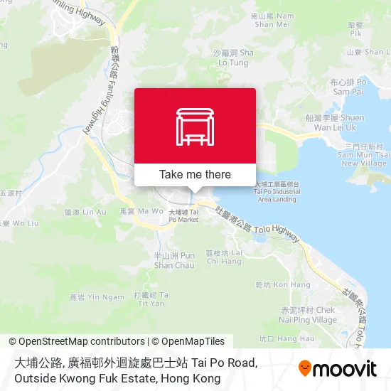 大埔公路, 廣福邨外迴旋處巴士站 Tai Po Road, Outside Kwong Fuk Estate地圖