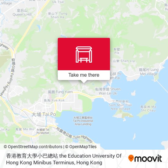 香港教育大學小巴總站 the Education University Of Hong Kong Minibus Terminus map