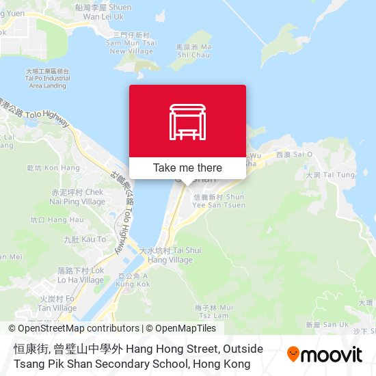 恒康街, 曾璧山中學外 Hang Hong Street, Outside Tsang Pik Shan Secondary School map