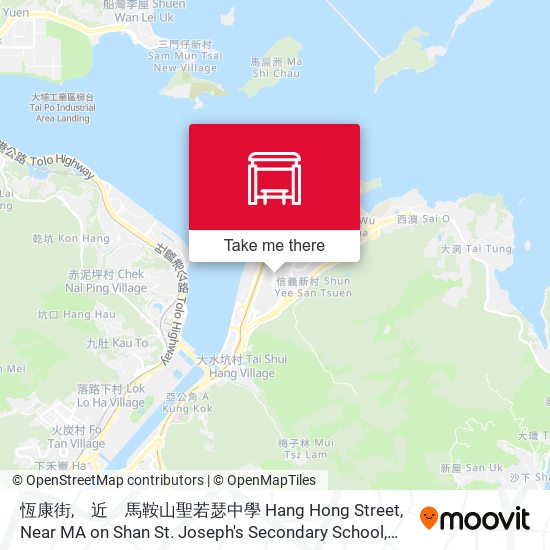 恆康街,　近　馬鞍山聖若瑟中學 Hang Hong Street, Near MA on Shan St. Joseph's Secondary School map