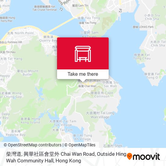 柴灣道, 興華社區會堂外 Chai Wan Road, Outside Hing Wah Community Hall map