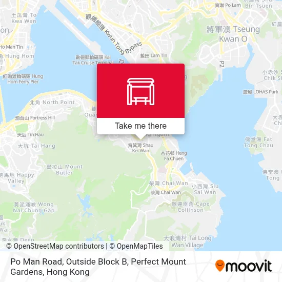 寶文街, 峻峰花園B座外 Po Man Road, Outside Block B, Perfect Mount Gardens map