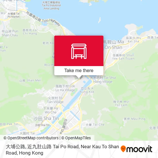 大埔公路, 近九肚山路 Tai Po Road, Near Kau To Shan Road map