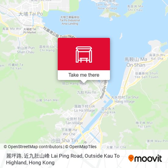 麗坪路, 近九肚山峰 Lai Ping Road, Outside Kau To Highland map