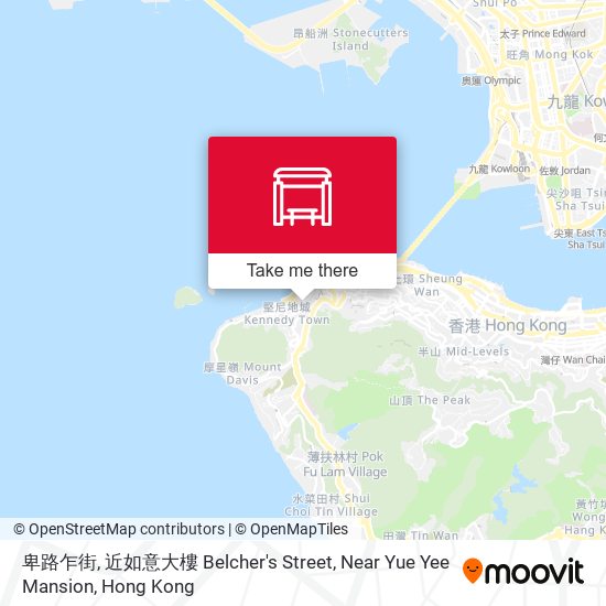 卑路乍街, 近如意大樓 Belcher's Street, Near Yue Yee Mansion map