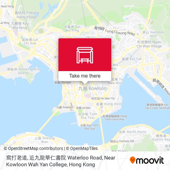 窩打老道, 近九龍華仁書院 Waterloo Road, Near Kowloon Wah Yan College map