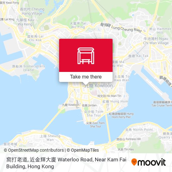 窩打老道, 近金輝大廈 Waterloo Road, Near Kam Fai Building map