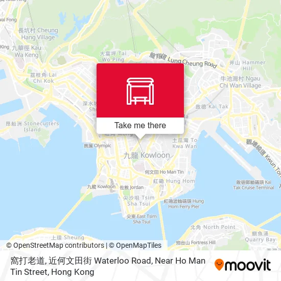 窩打老道, 近何文田街 Waterloo Road, Near Ho Man Tin Street map